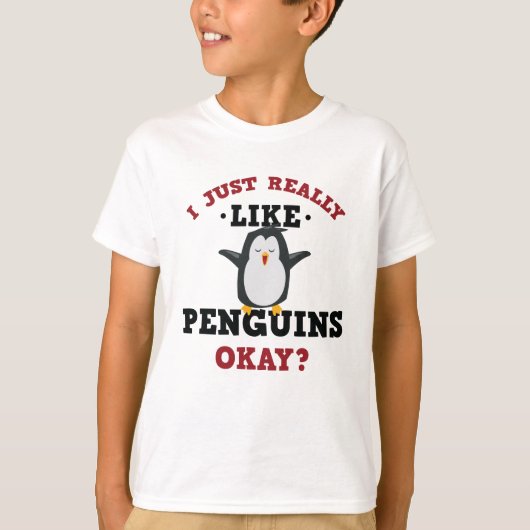 Ich gerade mag wirklich Penguins-Zitat-T - Shirt (Vorderseite)