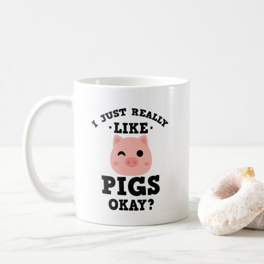 Ich gerade mag wirklich Schwein-lustigen Kaffeetasse (Mit Donut)