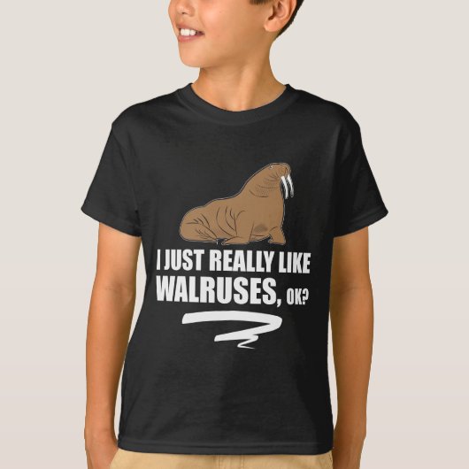 Ich gerade mag wirklich Walrosse OKAY - lustiges T-Shirt (Vorderseite)