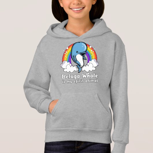 Ich gerade mag wirklich Weißwal-Wal-Ozean-Tiere Hoodie (Vorderseite)