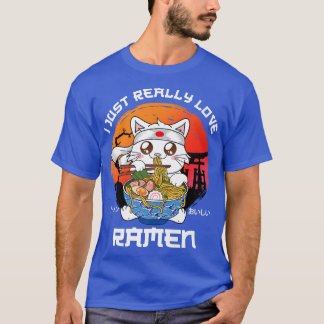 Ich gerade wirklich Liebe Ramen Cat Japanisch Rame T-Shirt