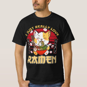 Ich gerade wirklich Liebe Ramen Kawaii Anime Cat R T-Shirt