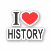 ICH ❤️ GESCHICHTE I LIEBE GESCHICHTE ICH HERZGESCH AUFKLEBER (Vorderseite)