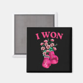 Ich gewann Boxhandschuhe Überleben Rosa Ribbon Bru Magnet (Vorderseite/Rückseite)