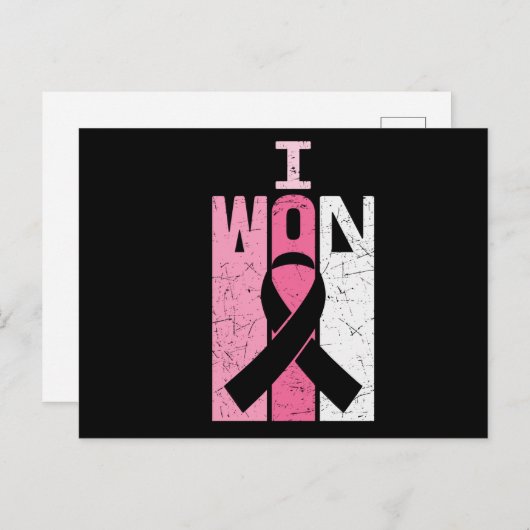 Ich gewann Brustkrebs-Bewusstseinswarter Postkarte (Vorne/Hinten)