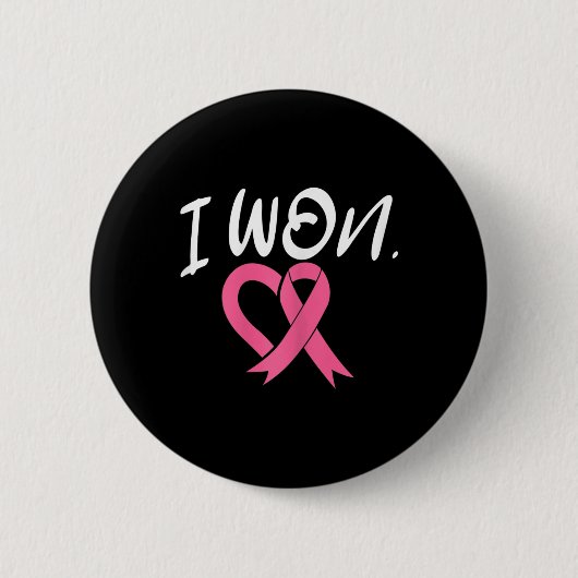 Ich gewann das Bewusstsein für Brustkrebs in Rosa Button (Vorderseite)