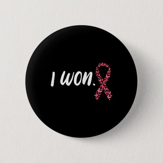 Ich gewann das Bewusstsein für Brustkrebs in Rosa Button (Vorderseite)