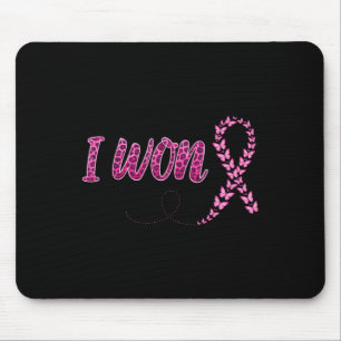 Ich gewann das Bewusstsein für Brustkrebs in Rosa  Mousepad