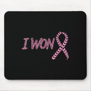 Ich gewann das Bewusstsein für Brustkrebs in Rosa  Mousepad
