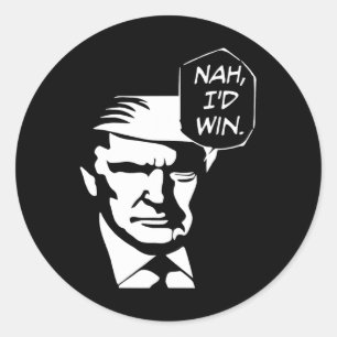 Ich gewinne Funny Trump 2024 als republikanische U Runder Aufkleber