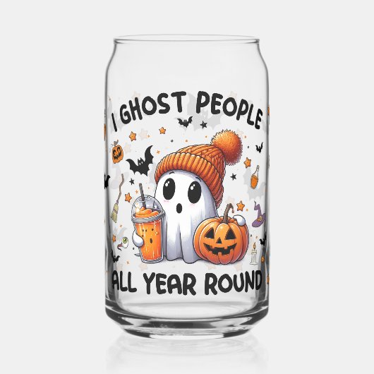 Ich Ghost People Runde Halloween-Geist Dosenglas (Links)