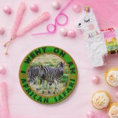 Ich ging auf einem afrikanischen Safari-Zebra-Paar Pappteller (Party)