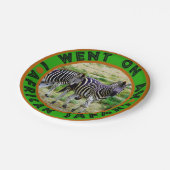 Ich ging auf einem afrikanischen Safari-Zebra-Paar Pappteller (Schrägansicht)