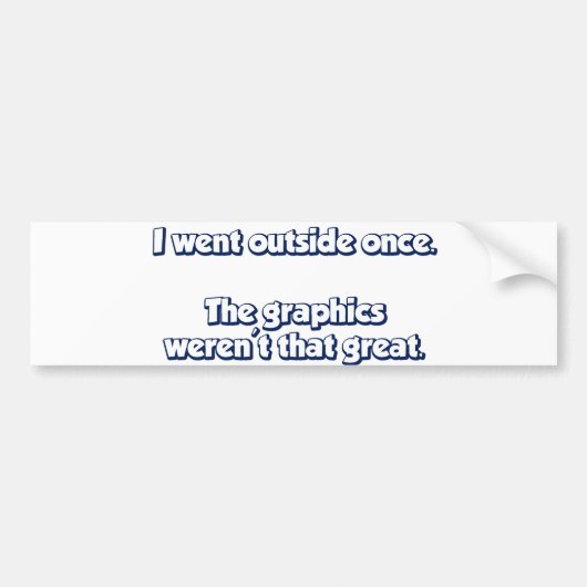 Ich ging Außenseite einmal. Grafiken waren nicht Autoaufkleber (Vorne)