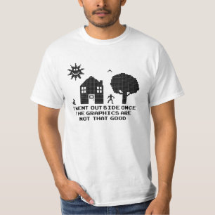 Ich ging Außenseite, sobald die Grafiken nicht T-Shirt