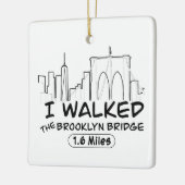 Ich ging die Brooklyn Bridge, NYC Keramikornament (Links)
