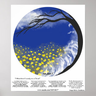 Ich ging einsam als Cloud Mandala Print Poster