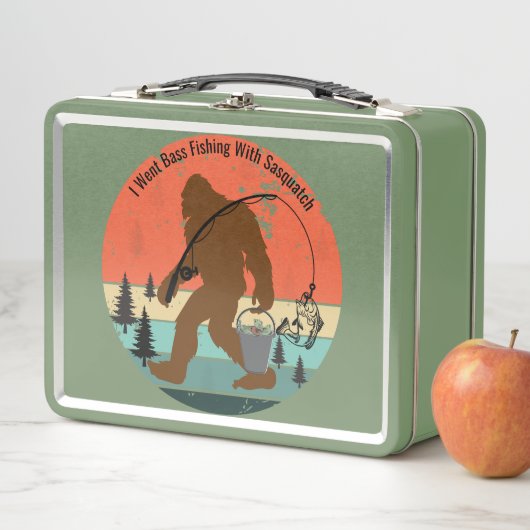 Ich ging mit Sasquatch - Retro Bassangeln Metall Brotdose (Beispiel)