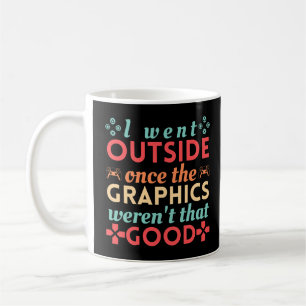 Ich ging nach draußen, als die Grafik nicht so gut Kaffeetasse