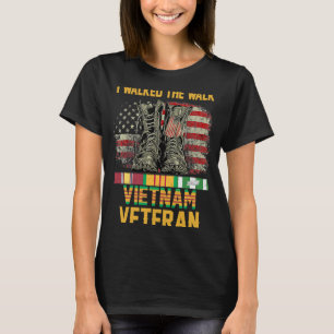 Ich ging zu Fuß Vietnam Veteran Flag US T-Shirt
