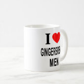 ICH ❤️ GINGERBREAD MÄNNER I LIEBE GINGERBREAD MÄNN KAFFEETASSE (VorderseiteRechts)
