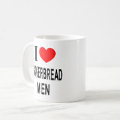 ICH ❤️ GINGERBREAD MÄNNER I LIEBE GINGERBREAD MÄNN KAFFEETASSE (Vorderseite Links)