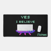 Ich glaube, Alien Flying UFO Spaceship Pixel Art Schreibtischunterlage (Tastatur & Maus)