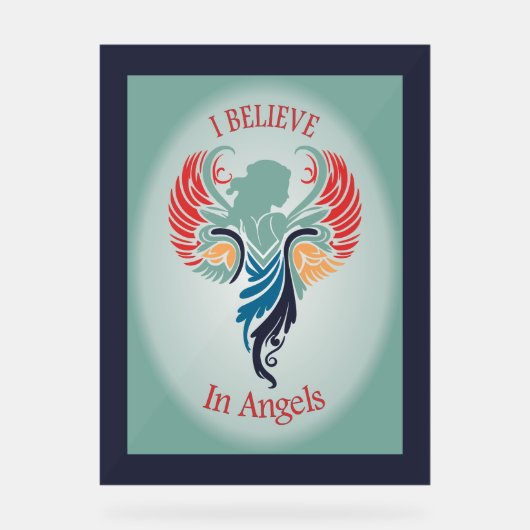 Ich glaube an Angels Hängende Wandkunst Akryllisch Acrylschild (Vorderseite)