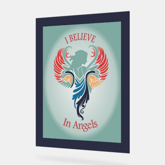 Ich glaube an Angels Hängende Wandkunst Akryllisch Acrylschild (Winkel)