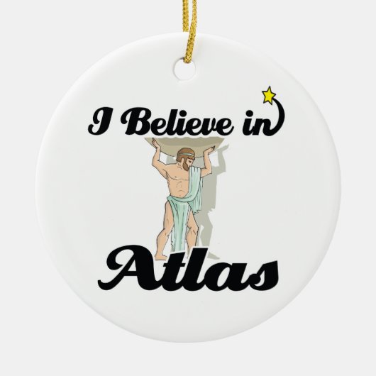 Ich glaube an Atlas Keramik Ornament (Vorne)