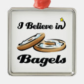 Ich glaube an Bagels Silbernes Ornament (Vorne)
