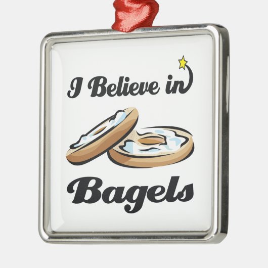 Ich glaube an Bagels Silbernes Ornament (Links)