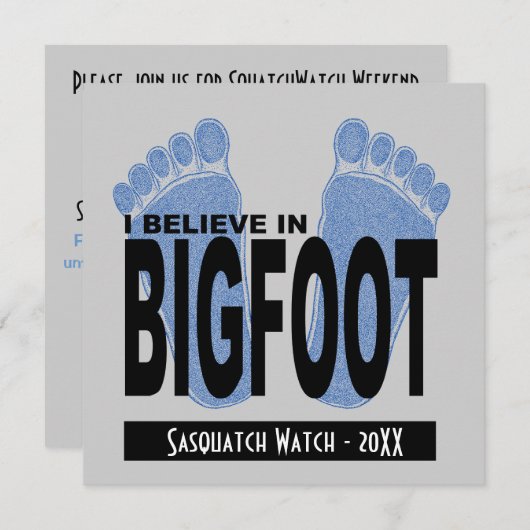 Ich glaube an Bigfoot Einladung (Vorne/Hinten)