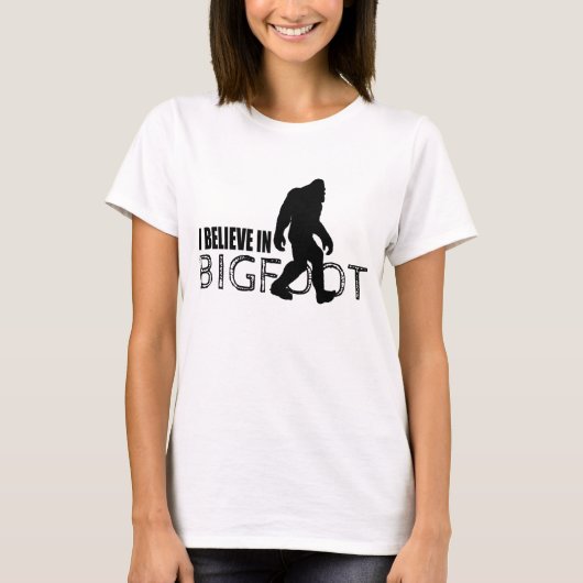 Ich glaube an Bigfoot lustiges Sasquatch T-Shirt (Vorderseite)
