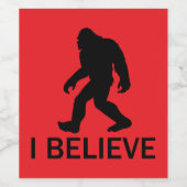 Ich glaube an Bigfoot Weinetikett (Einzelnes Label)