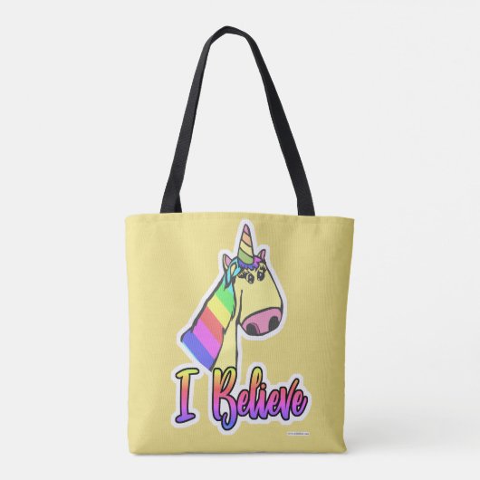 Ich glaube an Cartoon Unicorns Fun Art Design Tasche (Rückseite)