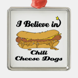 ich glaube an Chili Cheese Hot Dogs Silbernes Ornament