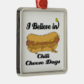 Ich glaube an Chili-Käsehunde Silbernes Ornament (Rechts)