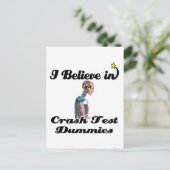 Ich glaube an Crash-Testpuppen Postkarte (Stehend Vorderseite)