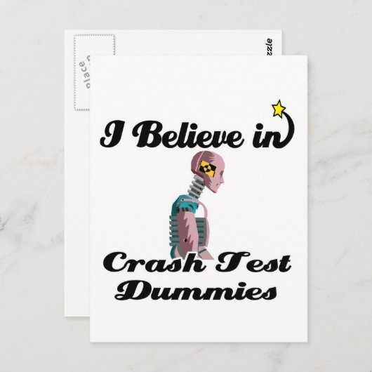 Ich glaube an Crash-Testpuppen Postkarte (Vorne/Hinten)