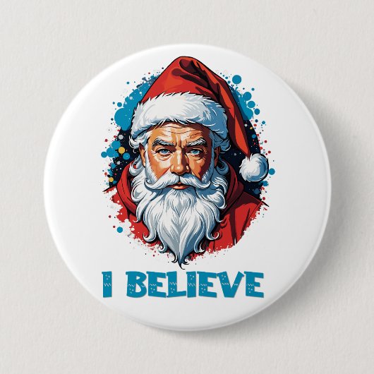 Ich glaube an das Design des Santa Claus Graffiti. Button (Vorderseite)