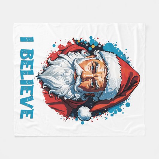 Ich glaube an das Design des Santa Claus Graffiti. Fleecedecke (Vorderseite (Horizontal))