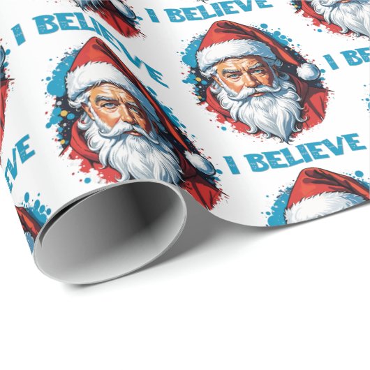 Ich glaube an das Design des Santa Claus Graffiti. Geschenkpapier (Rolleneckpunkt)