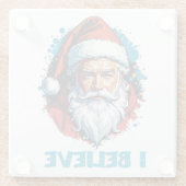 Ich glaube an das Design des Santa Claus Graffiti. Glasuntersetzer (Rückseite)