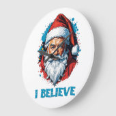 Ich glaube an das Design des Santa Claus Graffiti. Große Wanduhr (Winkel)