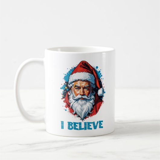 Ich glaube an das Design des Santa Claus Graffiti. Kaffeetasse (Links)