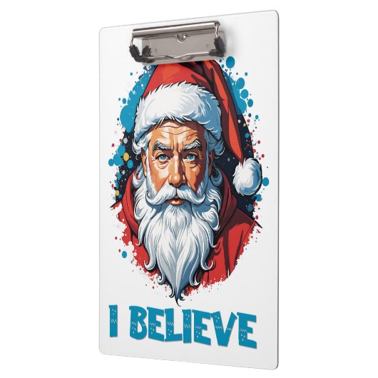 Ich glaube an das Design des Santa Claus Graffiti. Klemmbrett (Links)