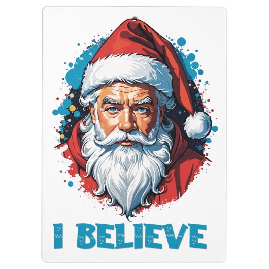 Ich glaube an das Design des Santa Claus Graffiti. Klemmbrett (Rückseite)