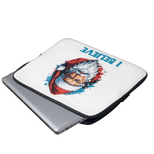 Ich glaube an das Design des Santa Claus Graffiti. Laptopschutzhülle (Vorne Knopf)