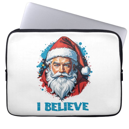 Ich glaube an das Design des Santa Claus Graffiti. Laptopschutzhülle (Vorderseite)